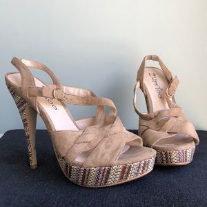 High heeled sandals